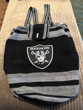 Raiders by Lee Black and Gray Knit Backpack Tote